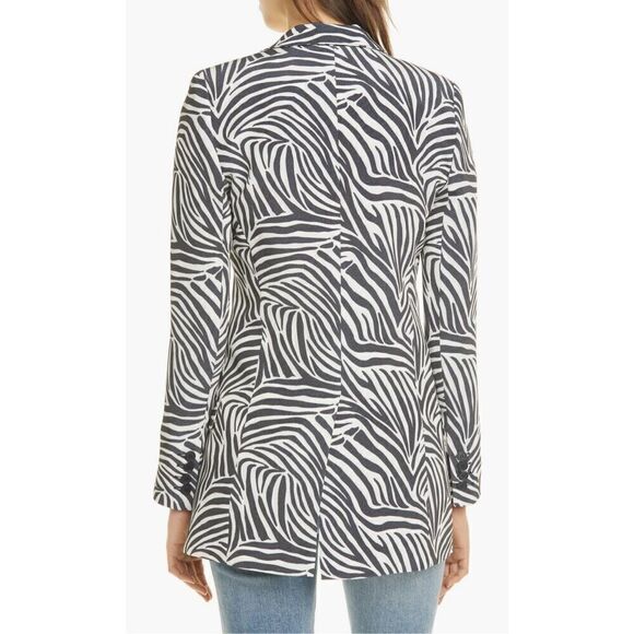 Smythe Zebra Print Long Peaked Lapel Blazer size 8 New without tags - Picture 6 of 8